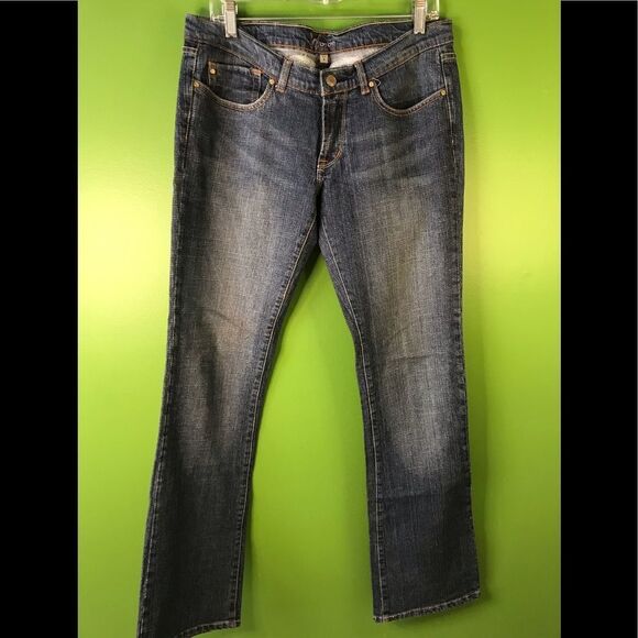 BEBE Y2K lower rise flare jeans with embroidery patch detail on back. - Picture 3 of 4